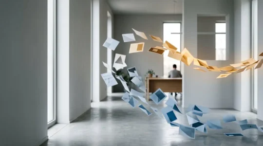 Illustration symbolique montrant le processus de tri automatisé des CV par intelligence artificielle dans le recrutement