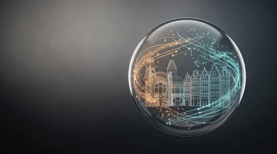 Représentation conceptuelle d'une bulle de filtres dans l'information politique belge