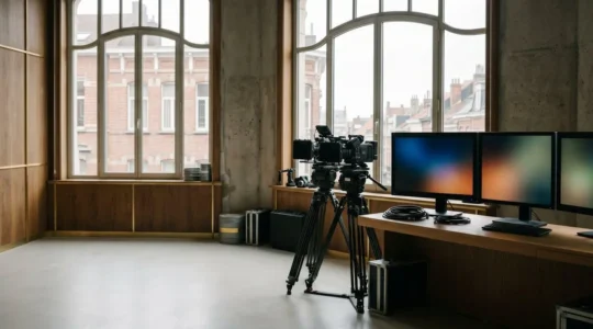 Équipement de réalisation documentaire dans un environnement de production belge