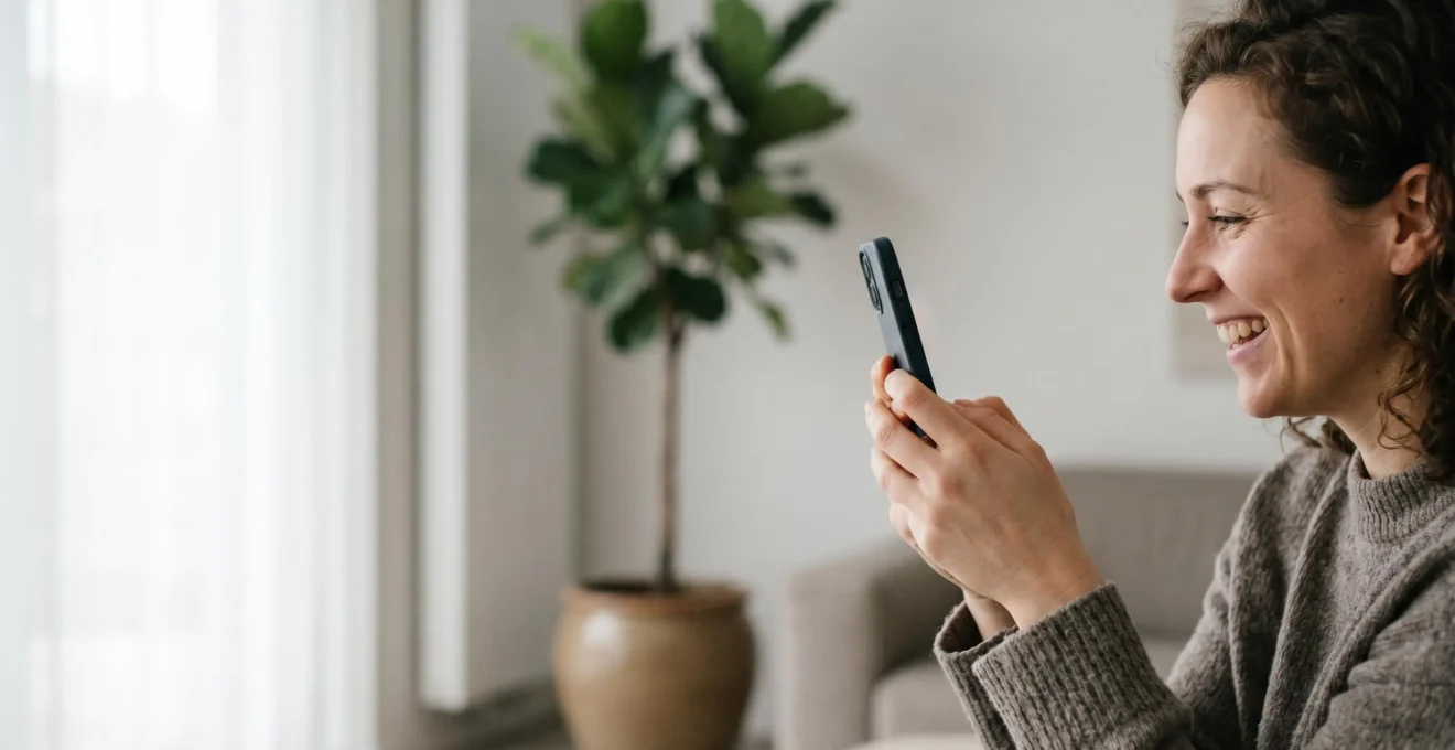 Personne utilisant un filtre de réalité augmentée sur smartphone avec des effets visuels créatifs