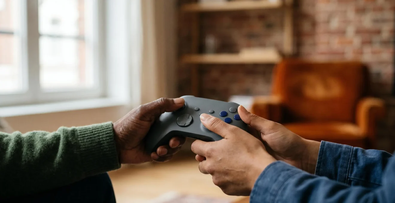 Scène cinématique de jeu vidéo narratif montrant l'immersion émotionnelle et l'attachement des joueurs